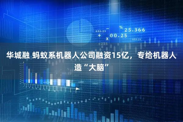 华城融 蚂蚁系机器人公司融资15亿，专给机器人造“大脑”